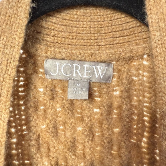 J. Crew Cable Knit Stretch Merino Wool Cardigan Sweater in Brown Size Medium - Picture 4 of 9